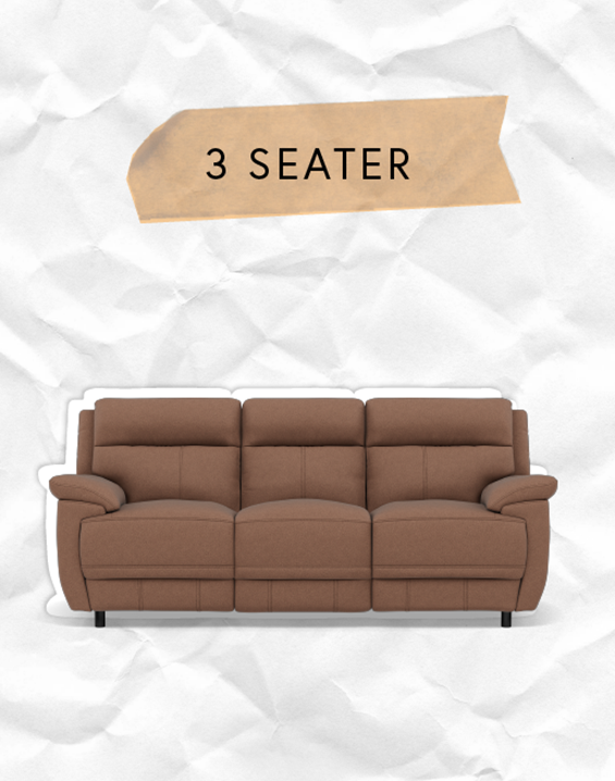 A 3 seater sofa in brown coloured fabric
