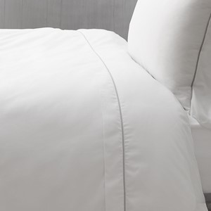 Sterling Home Savile White & Silver Cord Duvet Cover Image