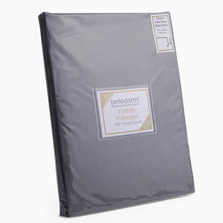 Percale Grey Extra Deep Fitted Sheet image