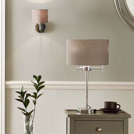 Silver 3 Light Metal Table Lamp primary image
