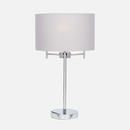 Silver 3 Light Metal Table Lamp image