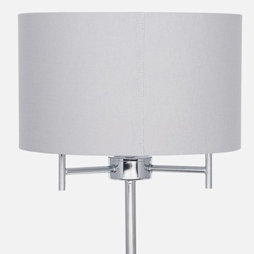 Silver 3 Light Metal Table Lamp Image