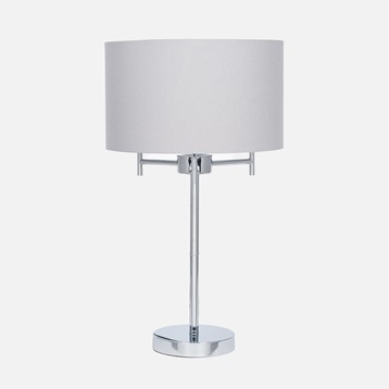Silver 3 Light Metal Table Lamp Image