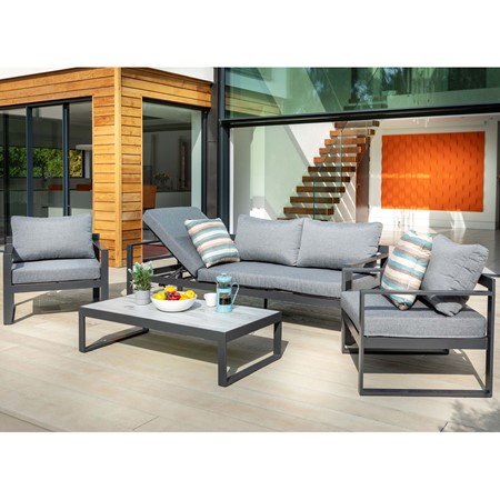 Vienna 3 Seat Garden Sofa Set with Integrated Lounger primary image