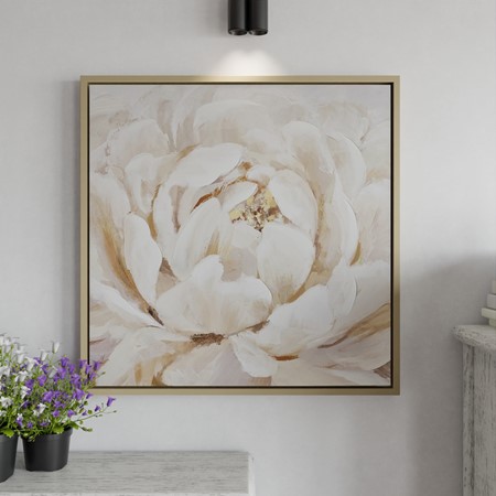 Sterling Home Soft White Floral Framed Canvas primary image