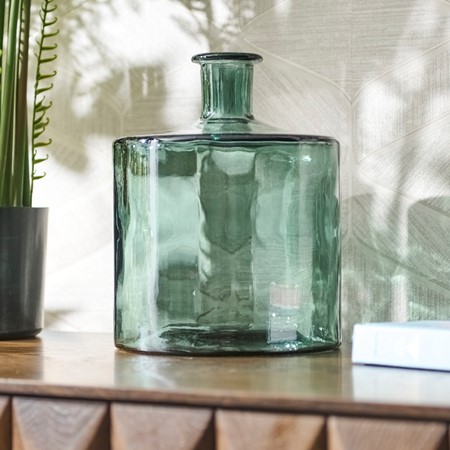 Guan Green Wide Bottle Glass Vase primary image