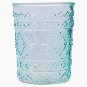 Embossed Light Blue Clear Glass Tumbler Image