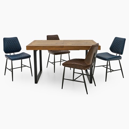 Detroit Extending Dining Table & 4 Starley Chairs Set primary image