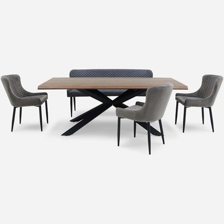 Havana Dining Table, Petra Bench & 3 Chairs Set primary image