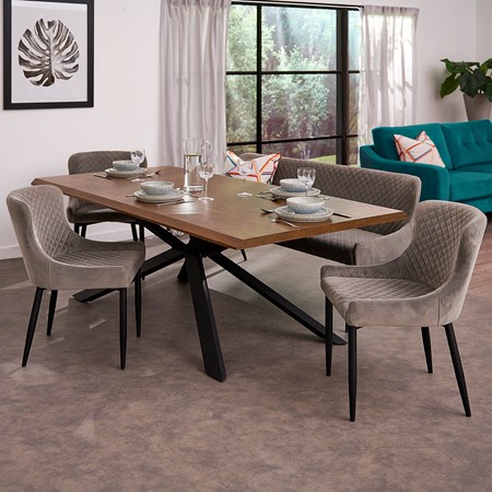 Havana Dining Table, Petra Bench & 3 Chairs Set image